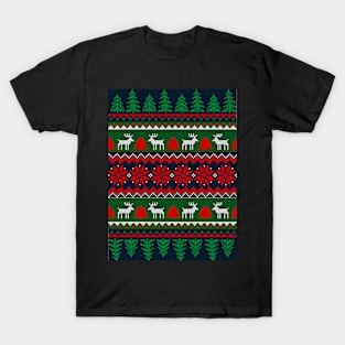 Ugly Christmas Sweater Red and Green T-Shirt